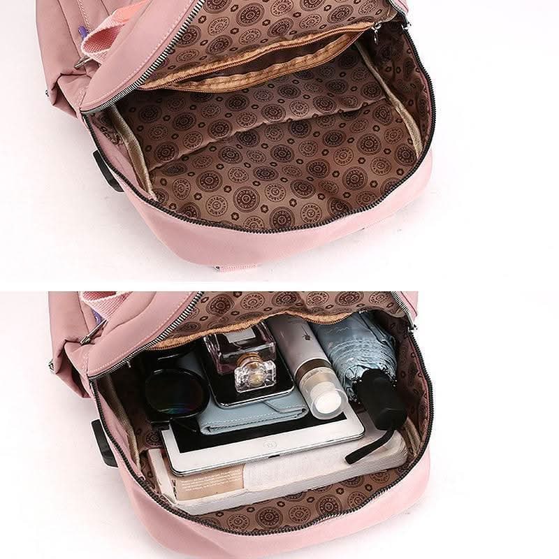Travel Backpack Women's Laptop Water Resistant USB Charging Port Nylon - Image 7