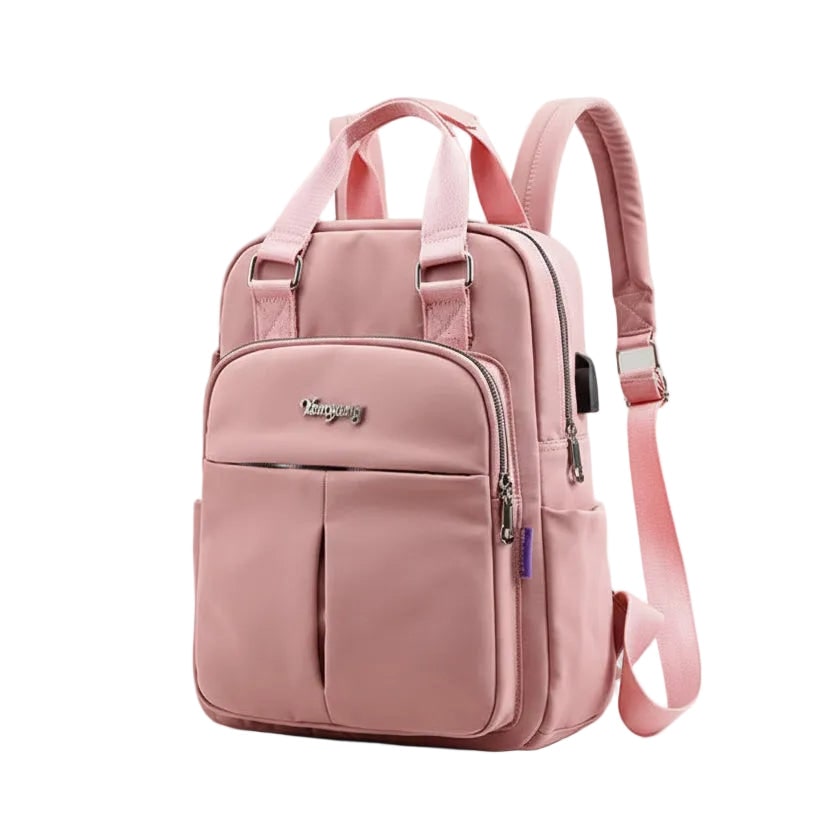 Travel Backpack Women's Laptop Water Resistant USB Charging Port Nylon - Image 9
