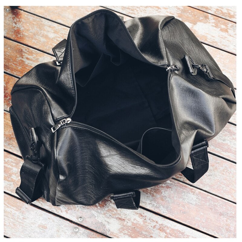 Travel Gym Duffel Bag with Shoulder Strap Water Resistant Leather Duffle for Sports and Storage - Image 1