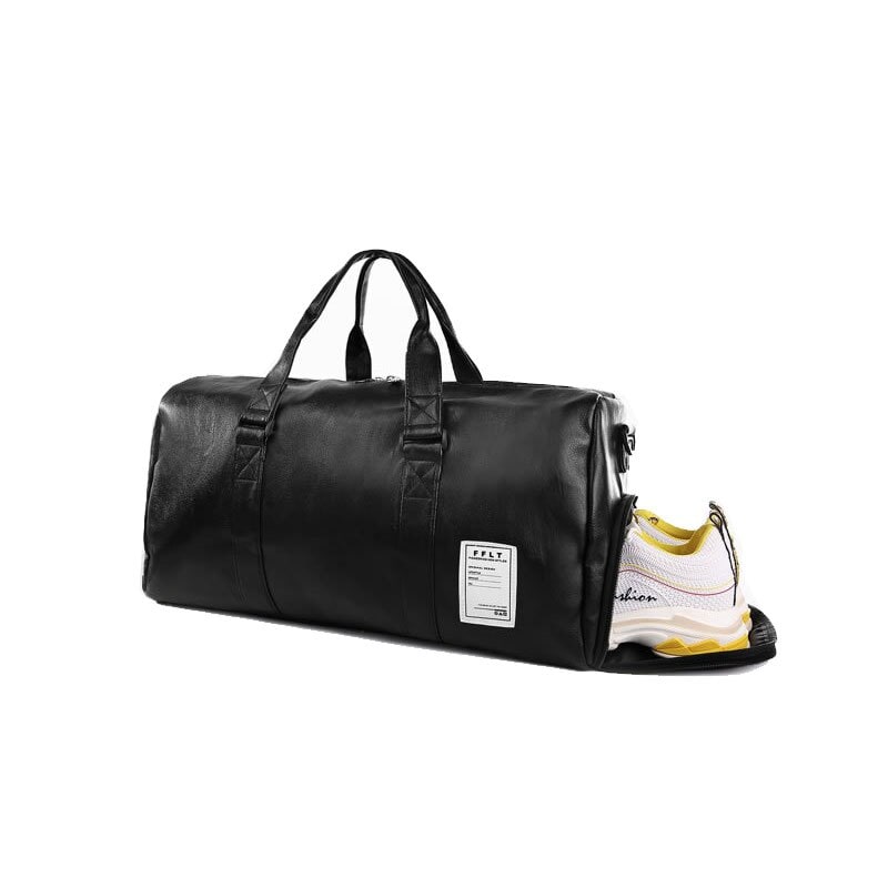 Travel Gym Duffel Bag with Shoulder Strap Water Resistant Leather Duffle for Sports and Storage - Image 6