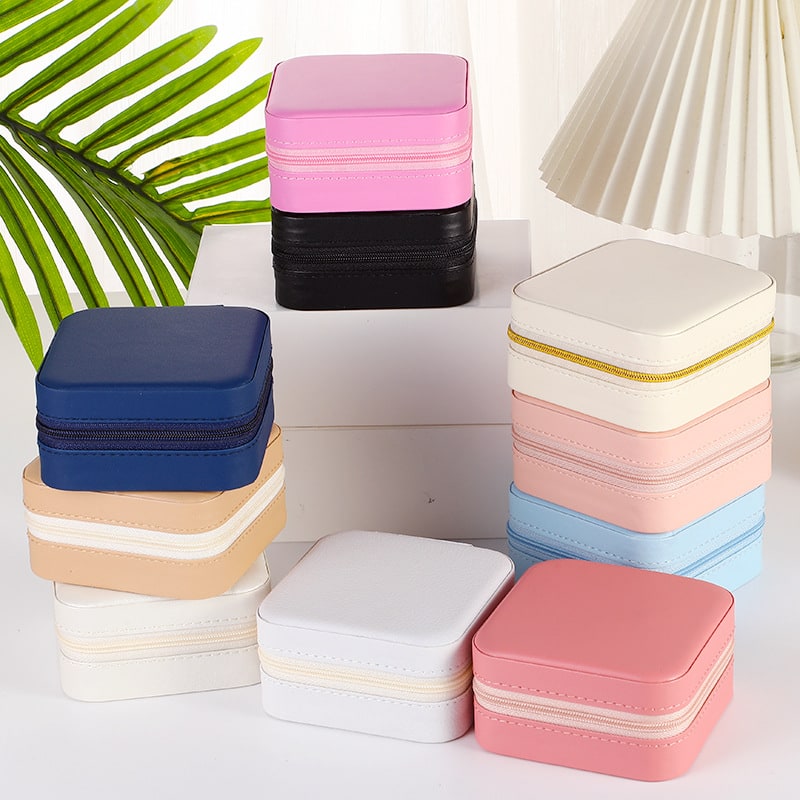 Travel Jewelry Box Organizer Case with Velvet Lining Padded Ring Rolls and Removable Dividers - Image 3