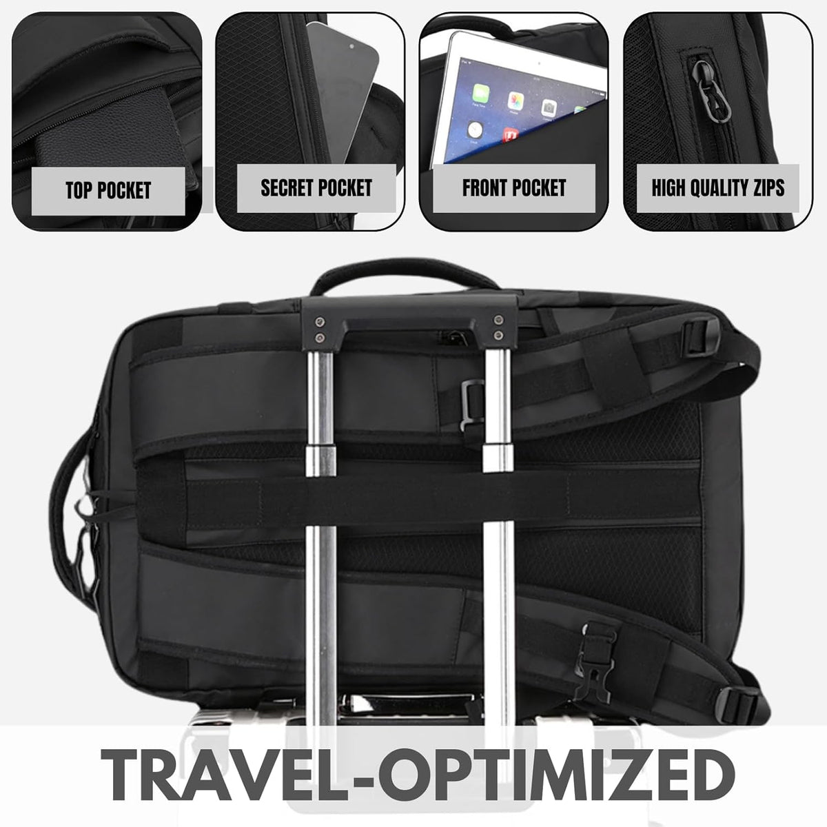 Travel Laptop Backpack with USB Charging Port Water-Resistant Carry on for Business - Image 10