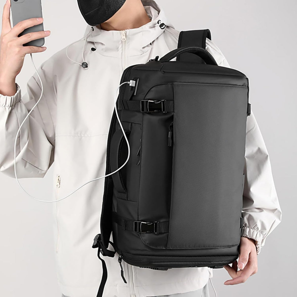 Travel Laptop Backpack with USB Charging Port Water-Resistant Carry on for Business - Image 5