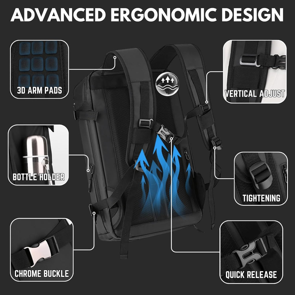 Travel Laptop Backpack with USB Charging Port Water-Resistant Carry on for Business - Image 8