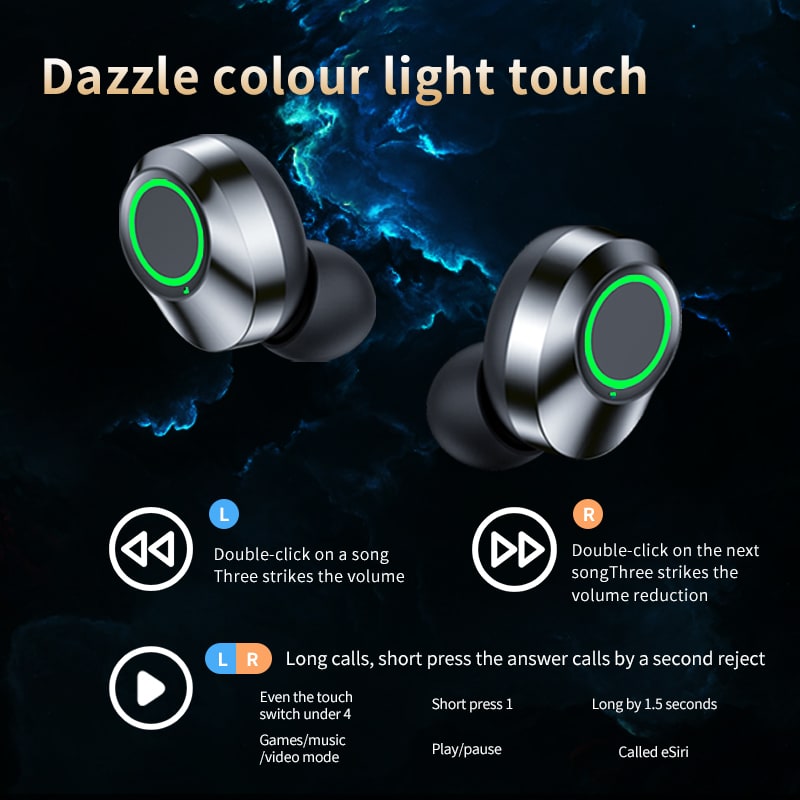 True Wireless Earbuds with Mic and Digital Display in Ear Bluetooth Tws Waterproof - Image 3
