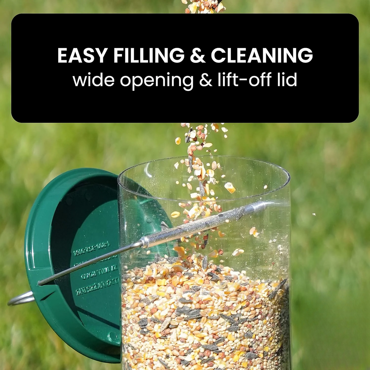 Tube Bird Feeder with Weight-Activated Spinning Perch Squirrel Proof Guard Cardinal - Image 10