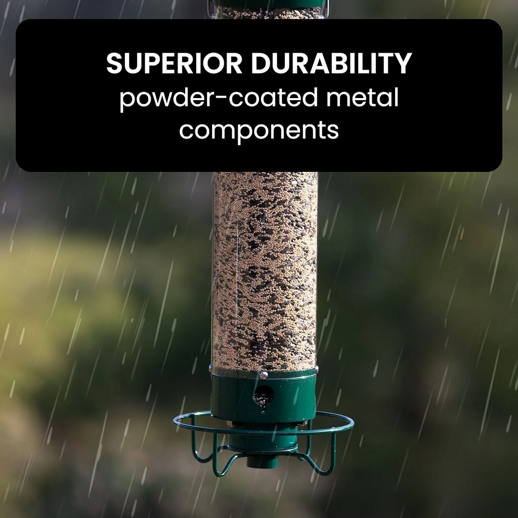 Tube Bird Feeder with Weight-Activated Spinning Perch Squirrel Proof Guard Cardinal - Image 9