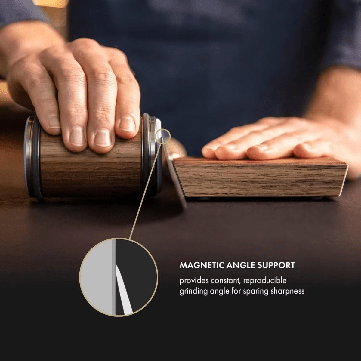 Tumbler Knife Sharpener Rolling Portable Handheld Wood Magnetic Angle Diamond Roller - Image 3