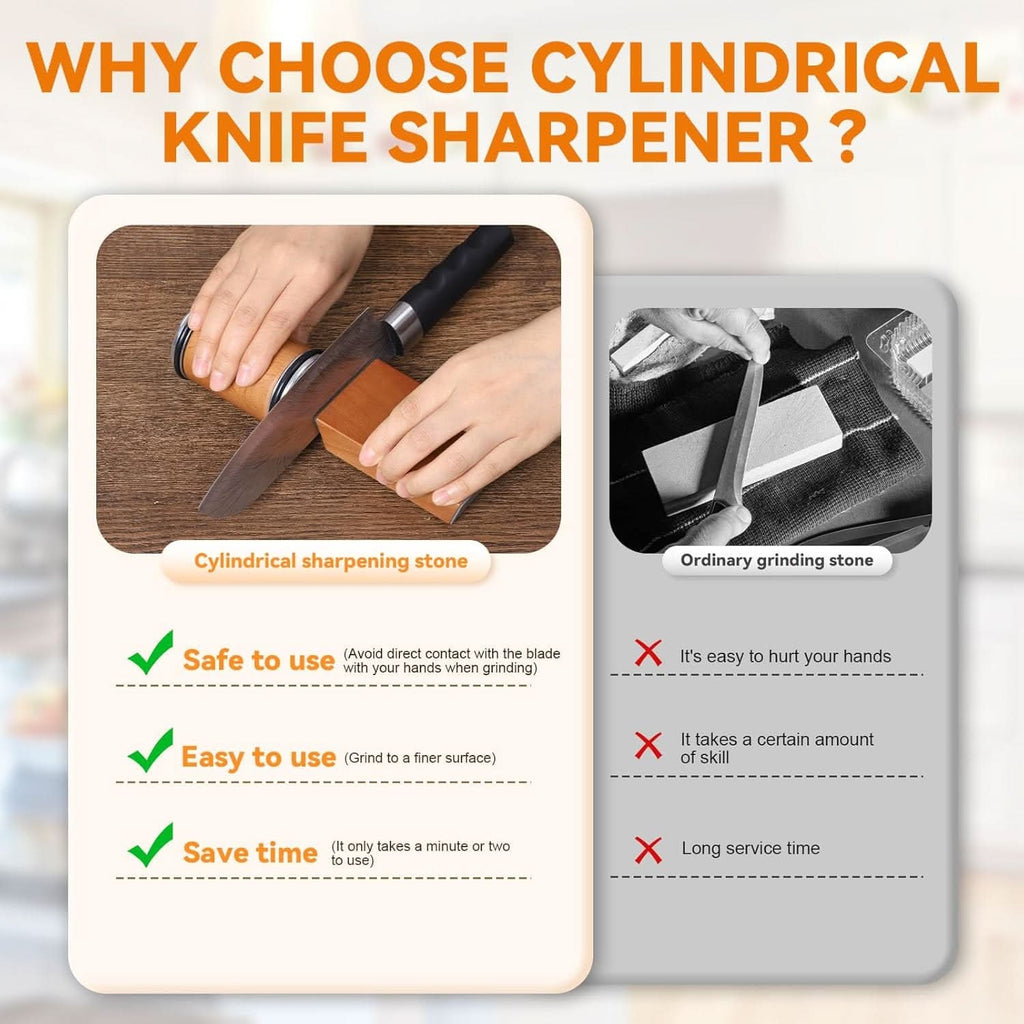 Tumbler Knife Sharpener Rolling Portable Handheld Wood Magnetic Angle Diamond Roller - Image 7