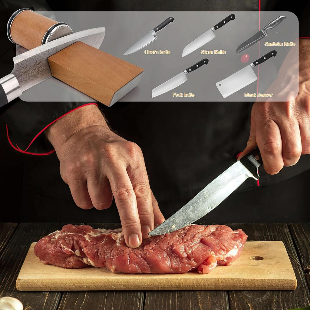 Tumbler Knife Sharpener Rolling Portable Handheld Wood Magnetic Angle Diamond Roller - Image 9