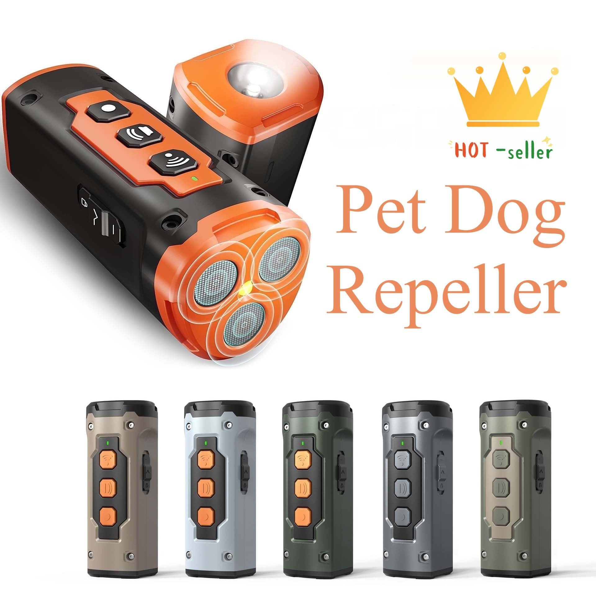 Ultrasonic Dog Deterrent Device and Repeller with LED Flashlight and Wrist Strap - Image 5