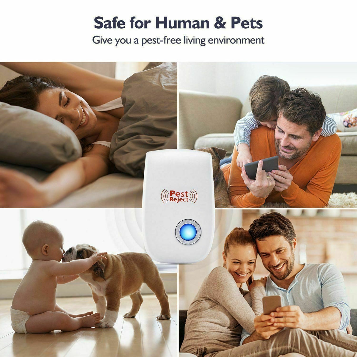 Ultrasonic Pest Repeller with LED Indicator Plug-In Electronic Rodent and Bug Control Device - Image 4