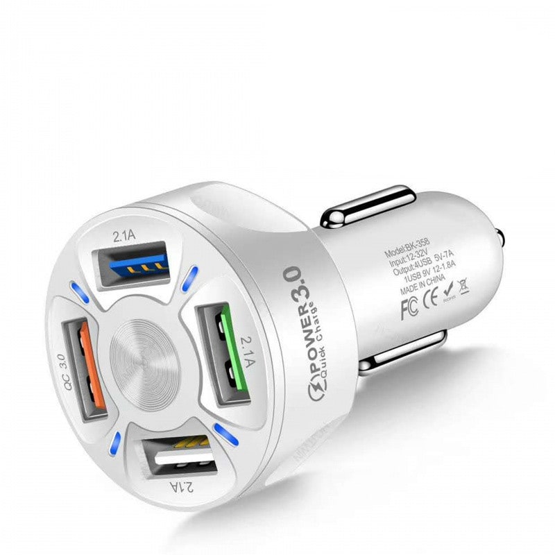 USB Car Charger and Phone with Four Ports Qc 3.0 Fast Charge and LED Indicator Usbc - Image 3