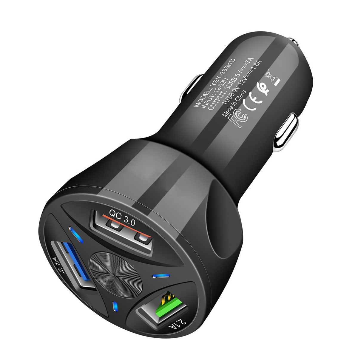 USB Car Charger and Phone with Four Ports Qc 3.0 Fast Charge and LED Indicator Usbc - Image 7