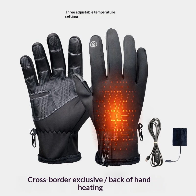 USB Heated Gloves for Winter with Touchscreen Fingertips and Textured Grip - Image 5