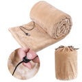 USB Heated Throw Blanket with Flannel Fabric and Storage Bag Portable Travel - Image 2
