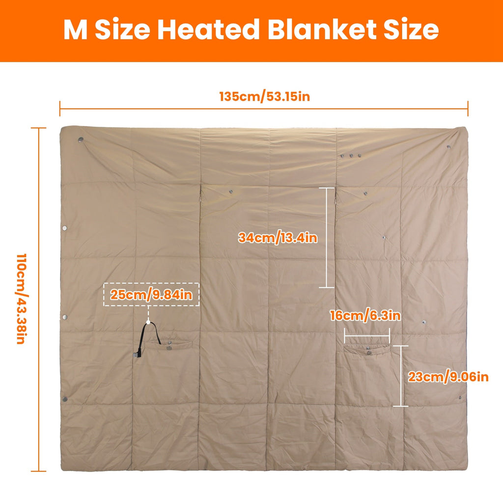 USB Heated Wearable Blanket with Zippered Armholes Dual Controls and 6 Heating Zones - Image 7