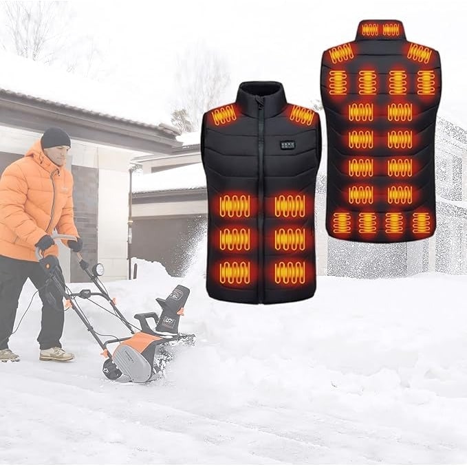 USB Rechargeable Heated Vest with 4 Heat Settings and Quilted Puffer Design - Image 2