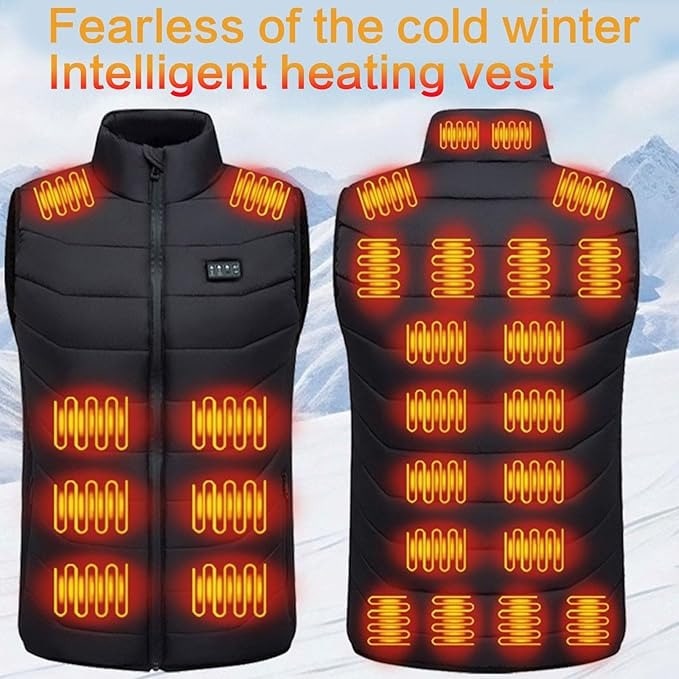 USB Rechargeable Heated Vest with 4 Heat Settings and Quilted Puffer Design - Image 3