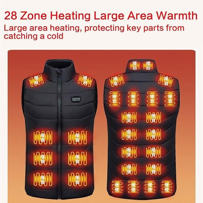 USB Rechargeable Heated Vest with 4 Heat Settings and Quilted Puffer Design - Image 6