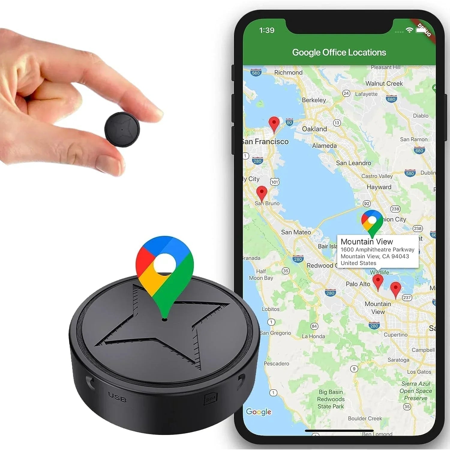 Vehicle GPS Tracker Portable Mini Magnetic Rechargeable Compact Travel For Cars - Image 1
