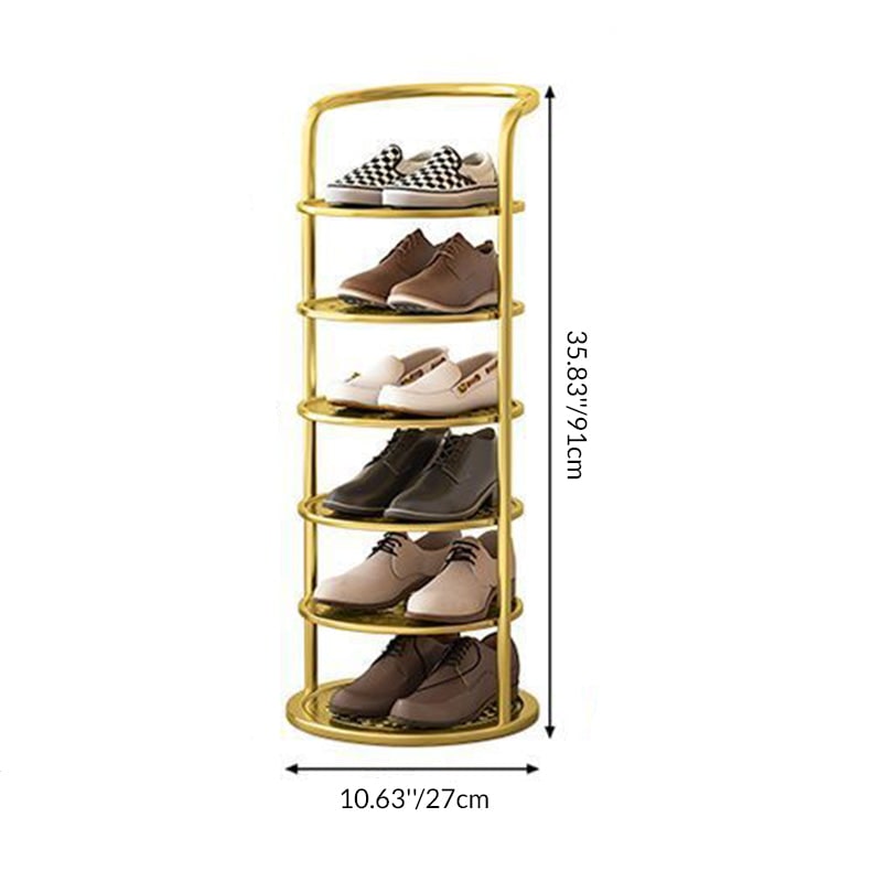 Vertical Shoe Rack Tower with Multi-Tier Metal Storage and Freestanding Compact Design - Image 5