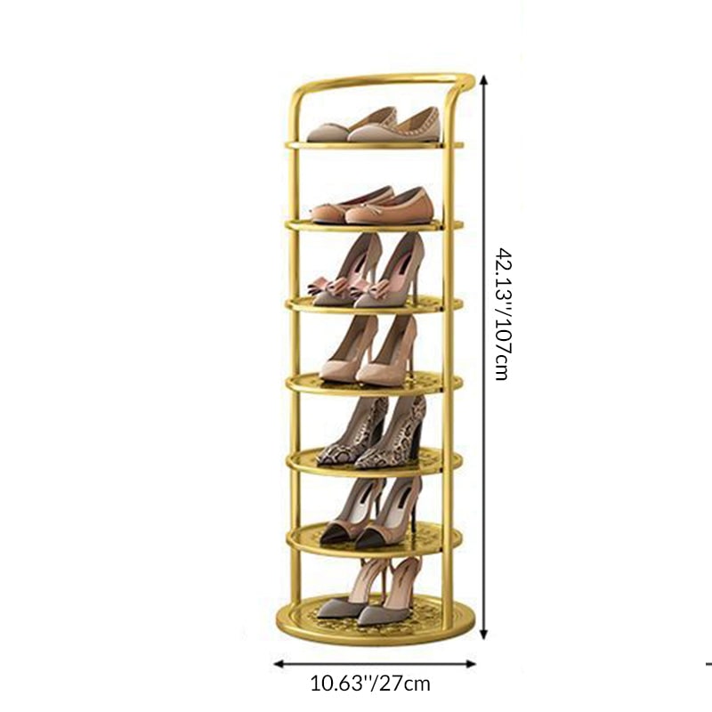 Vertical Shoe Rack Tower with Multi-Tier Metal Storage and Freestanding Compact Design - Image 6