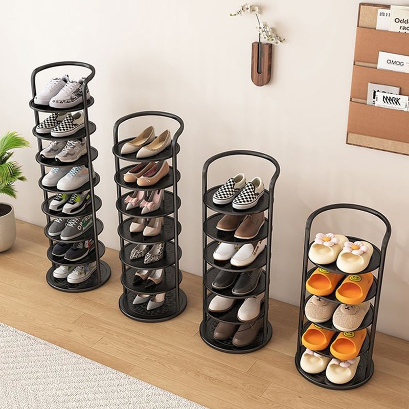 Vertical Shoe Rack Tower with Multi-Tier Metal Storage and Freestanding Compact Design - Image 9