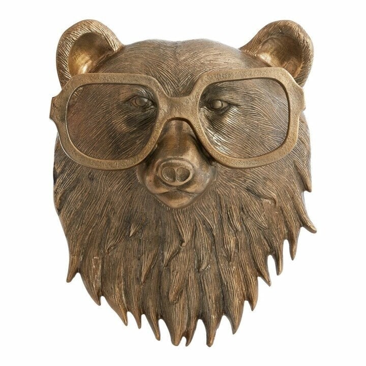 Wall Art Animal Head Sculpture with Textured Resin and Antique Gold Finish - Image 13