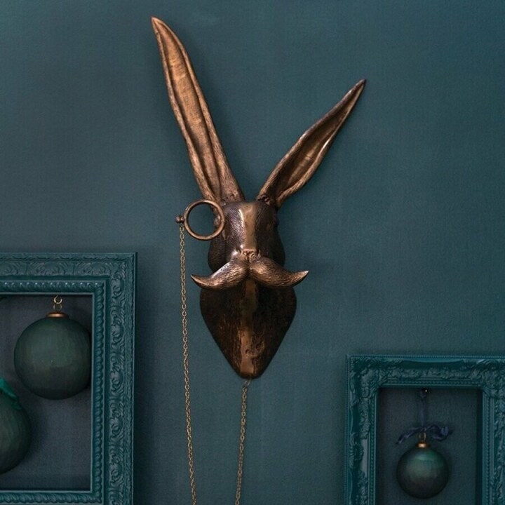 Wall Art Animal Head Sculpture with Textured Resin and Antique Gold Finish - Image 15