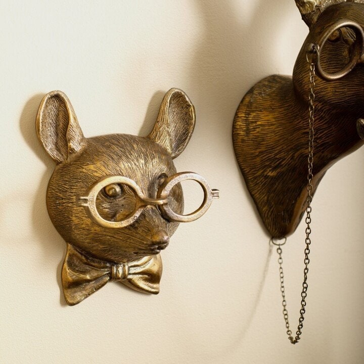 Wall Art Animal Head Sculpture with Textured Resin and Antique Gold Finish - Image 19