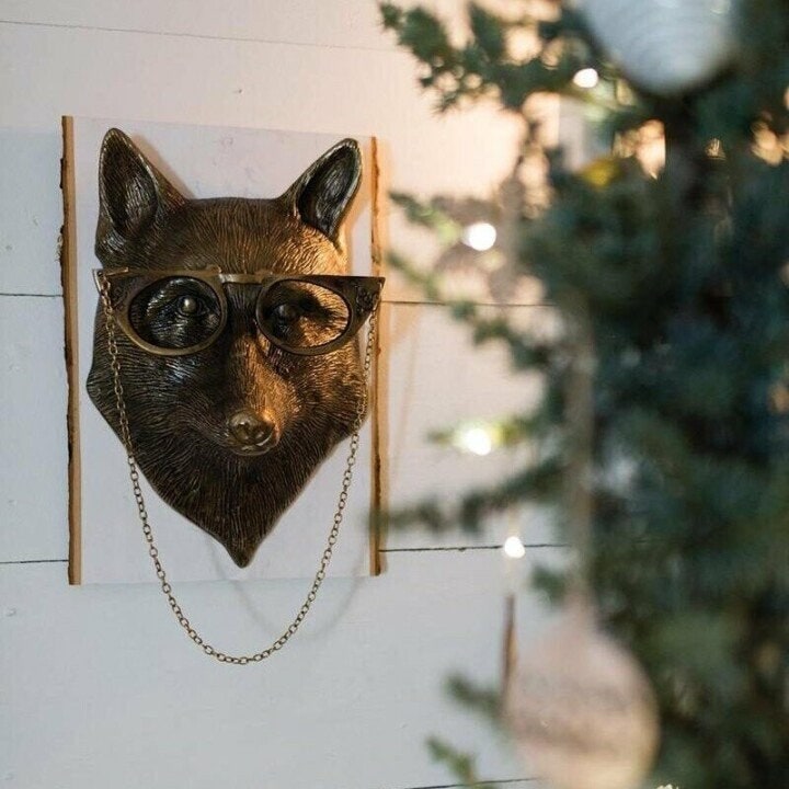 Wall Art Animal Head Sculpture with Textured Resin and Antique Gold Finish - Image 3