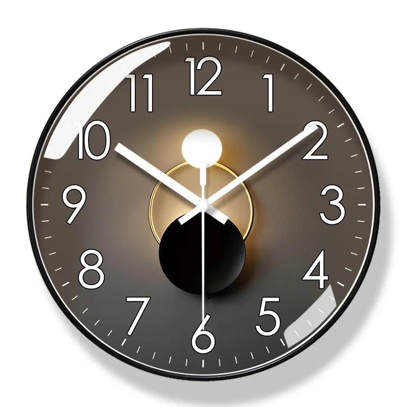 Wall Clock Silent Minimalist with Glass Cover and Analog Display - Image 2