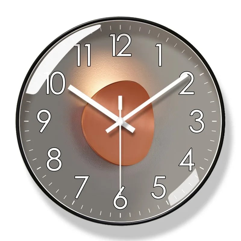 Wall Clock Silent Minimalist with Glass Cover and Analog Display - Image 3