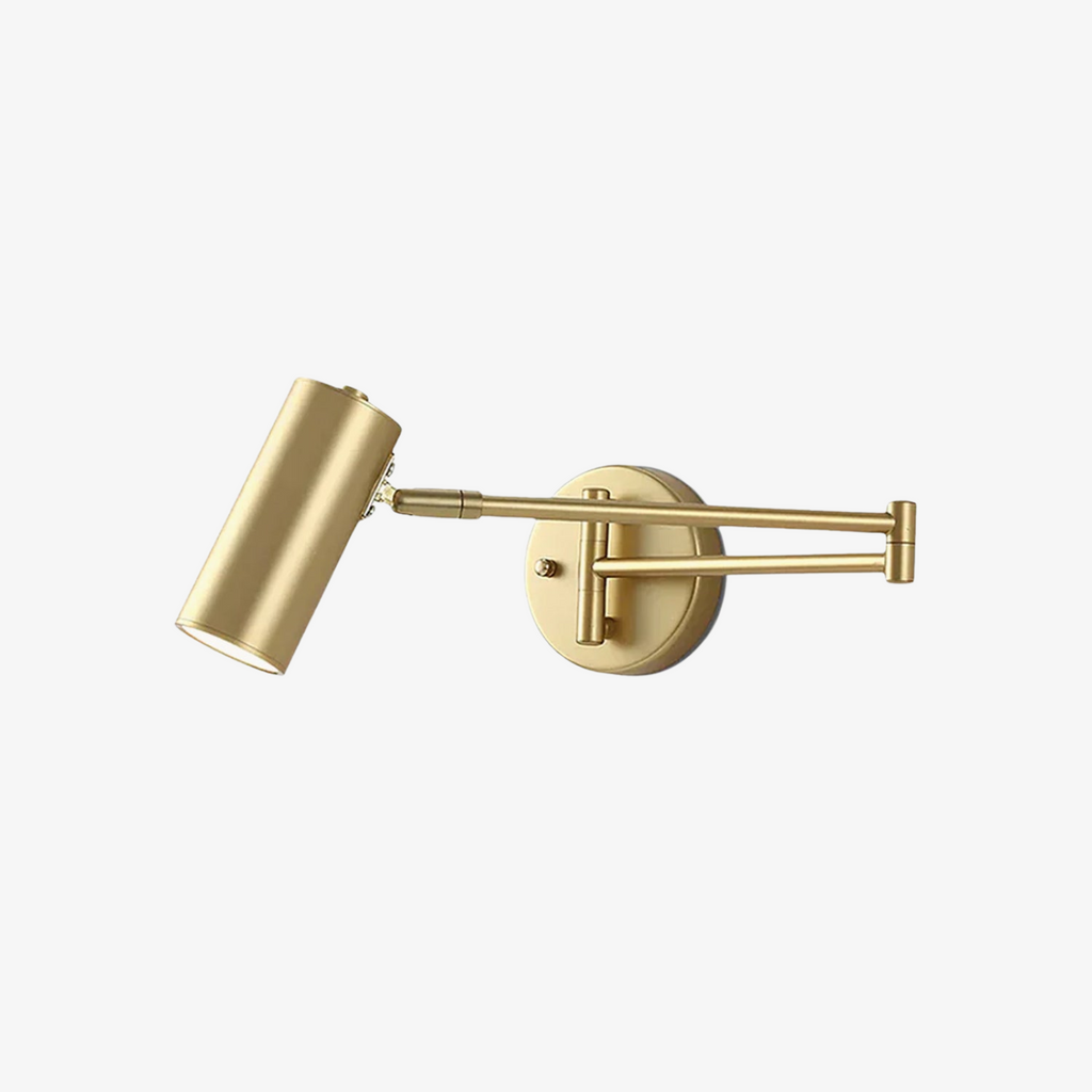 Wall Light Sconce with Adjustable Articulated Arm and Cylindrical Shade Exterior Lantern - Image 1