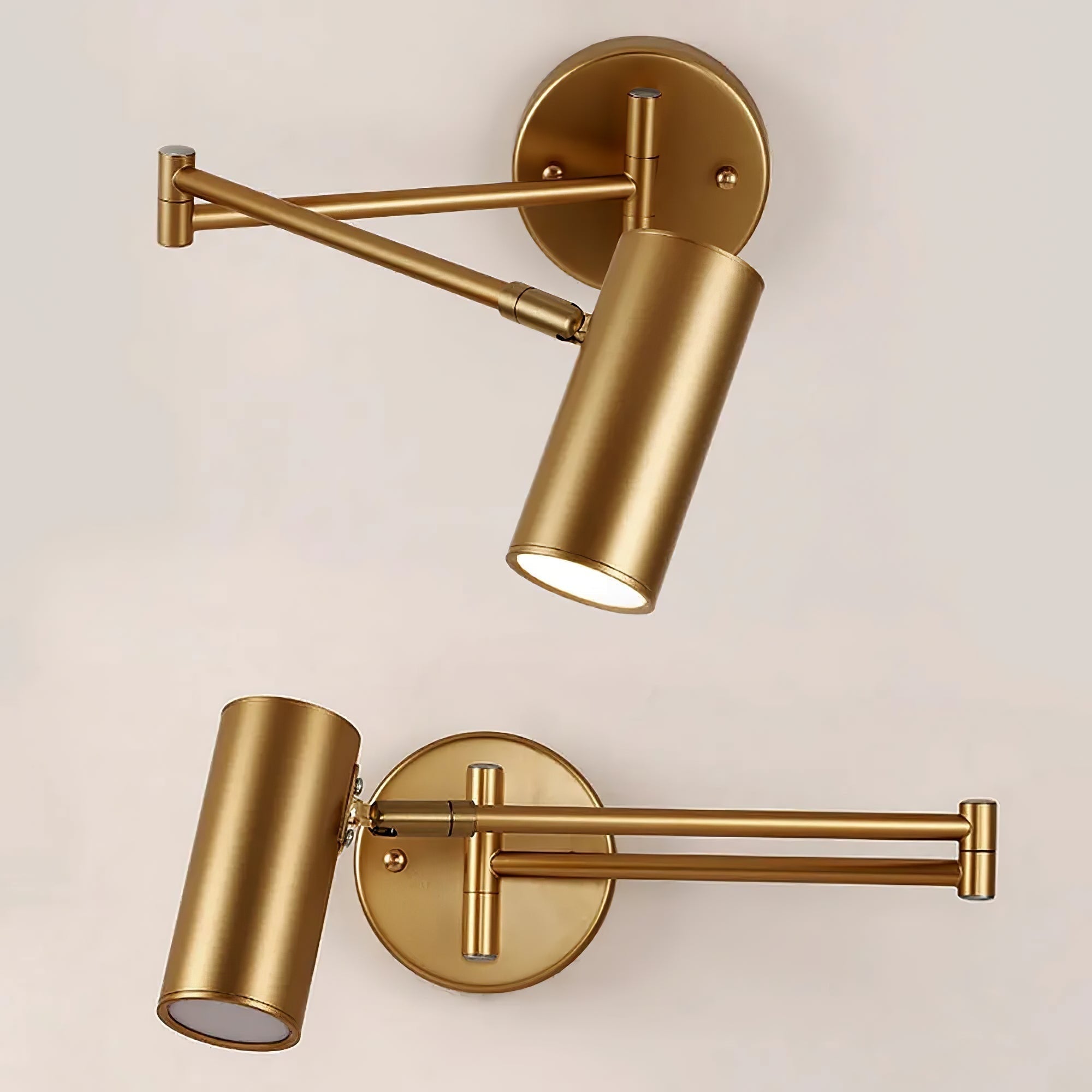 Wall Light Sconce with Adjustable Articulated Arm and Cylindrical Shade Exterior Lantern - Image 18