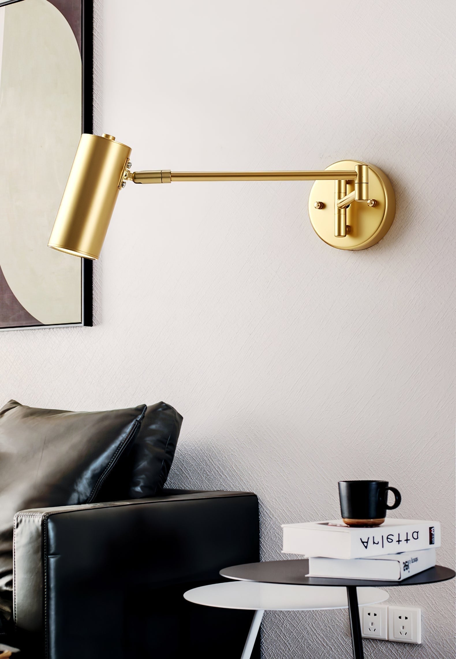Wall Light Sconce with Adjustable Articulated Arm and Cylindrical Shade Exterior Lantern - Image 23