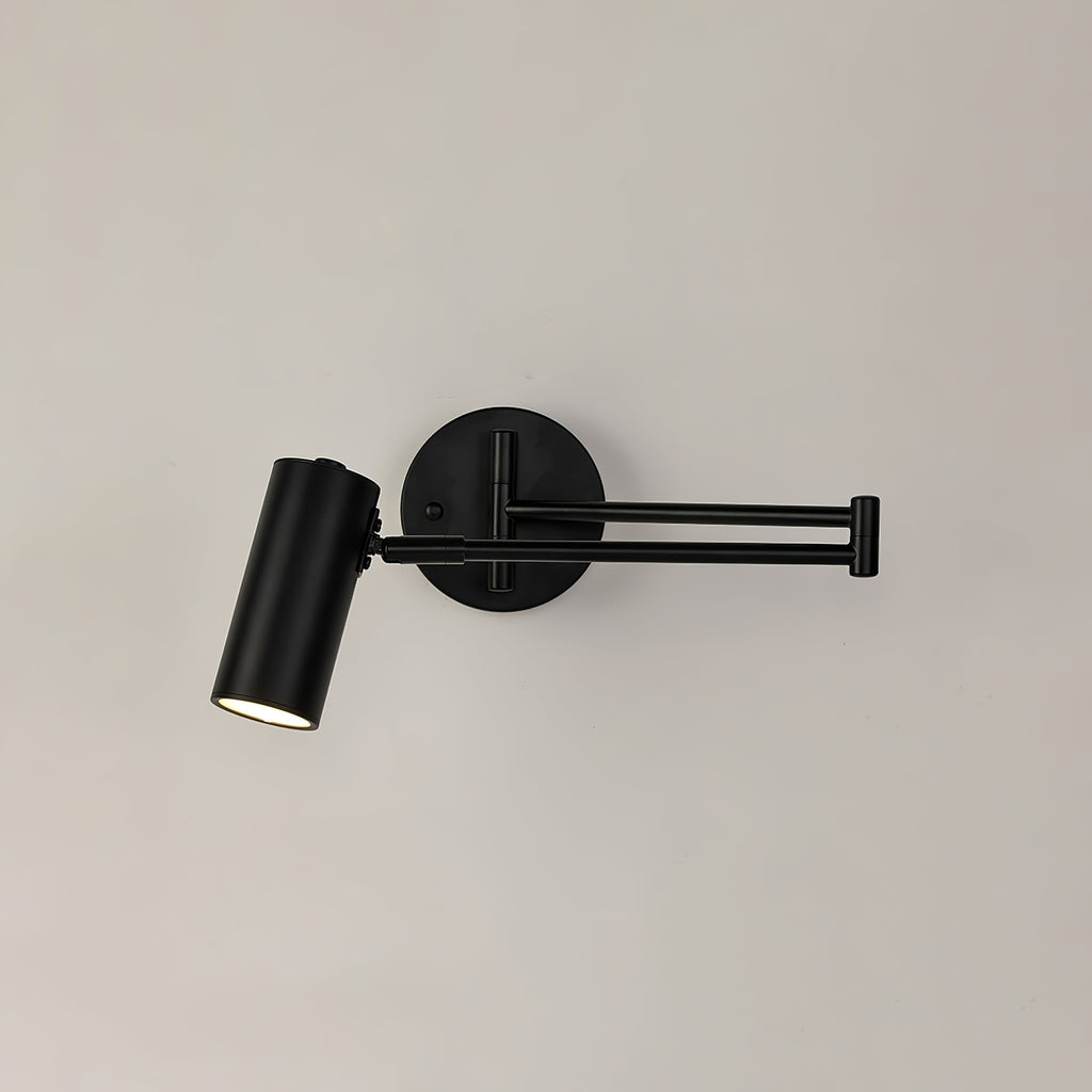 Wall Light Sconce with Adjustable Articulated Arm and Cylindrical Shade Exterior Lantern - Image 24