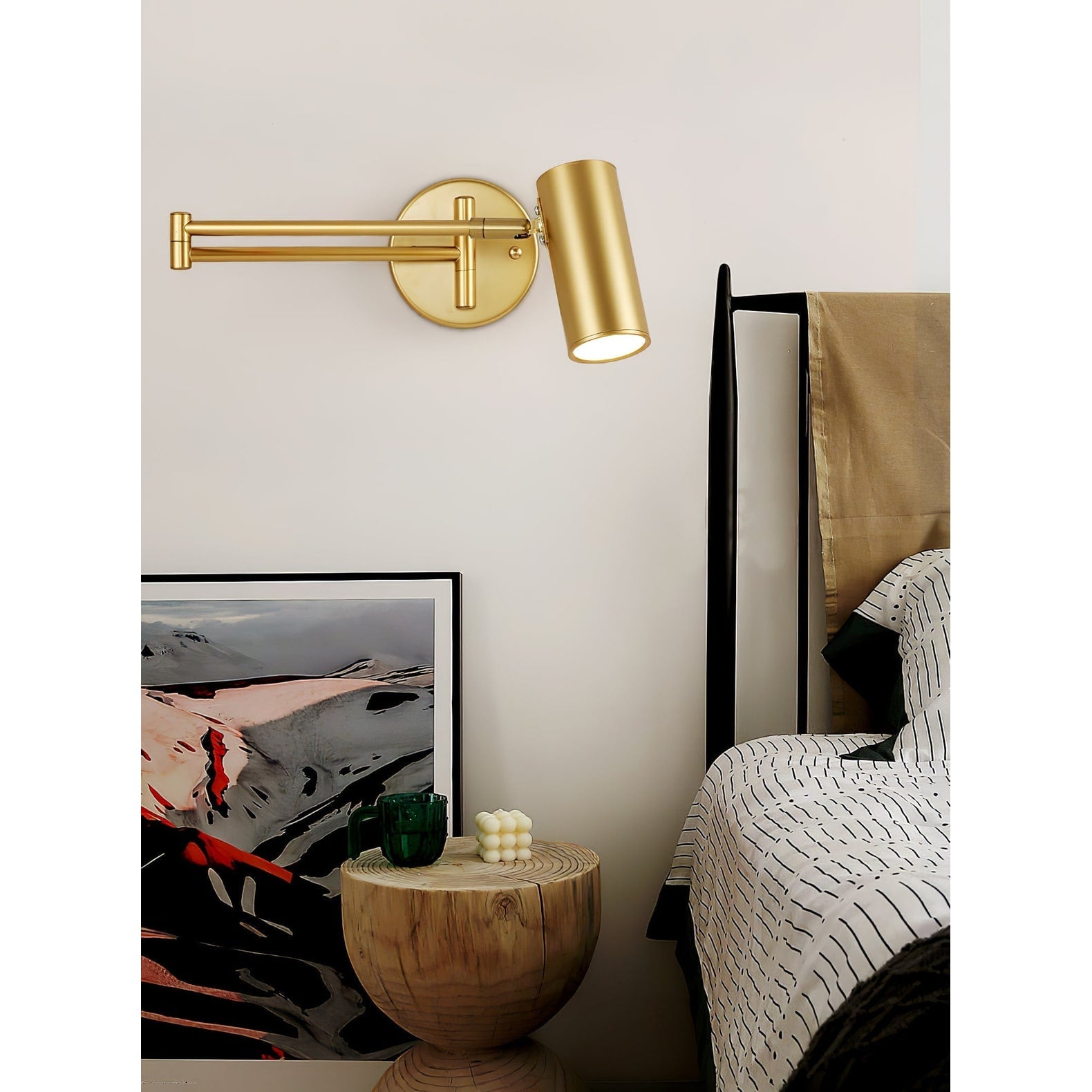 Wall Light Sconce with Adjustable Articulated Arm and Cylindrical Shade Exterior Lantern - Image 29