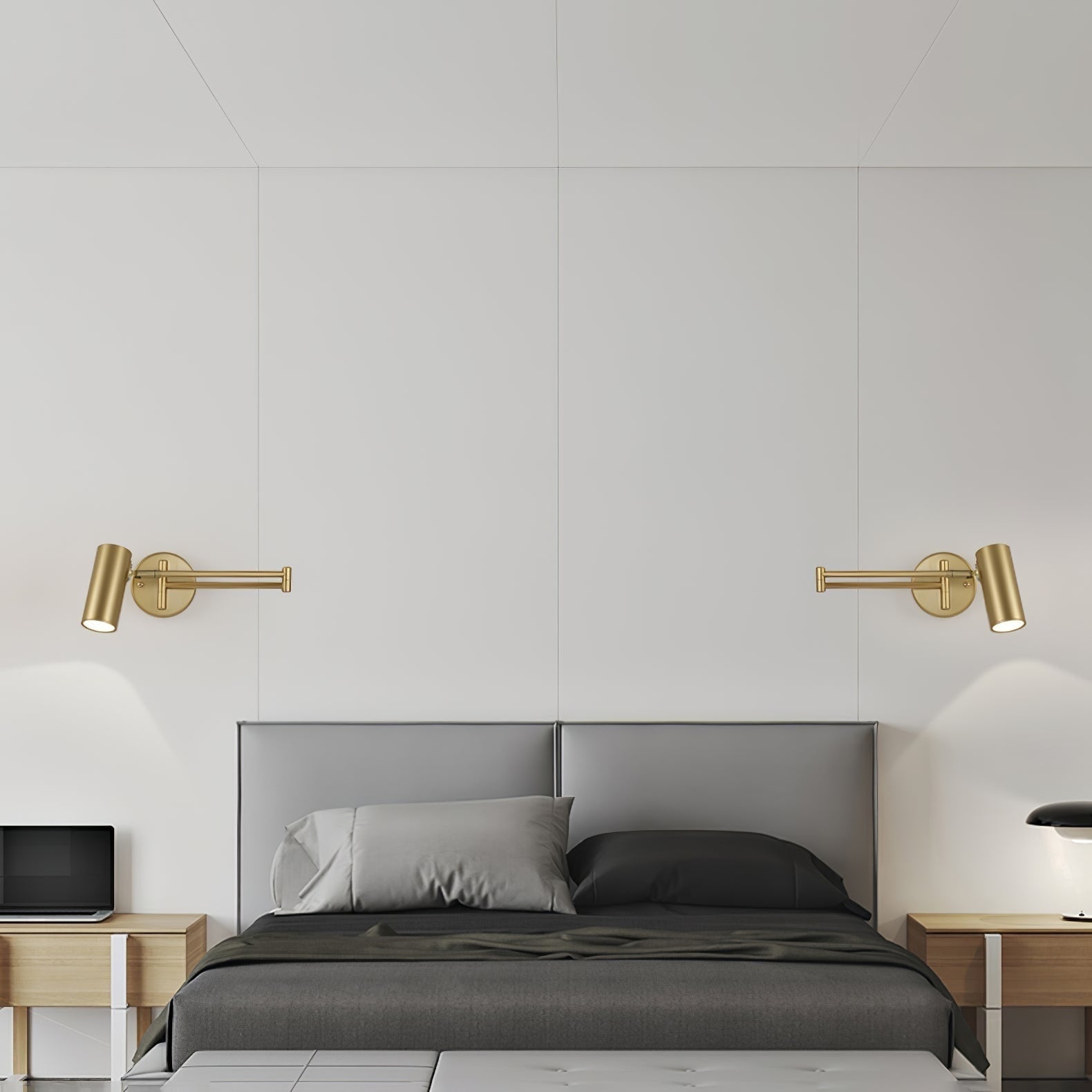 Wall Light Sconce with Adjustable Articulated Arm and Cylindrical Shade Exterior Lantern - Image 30