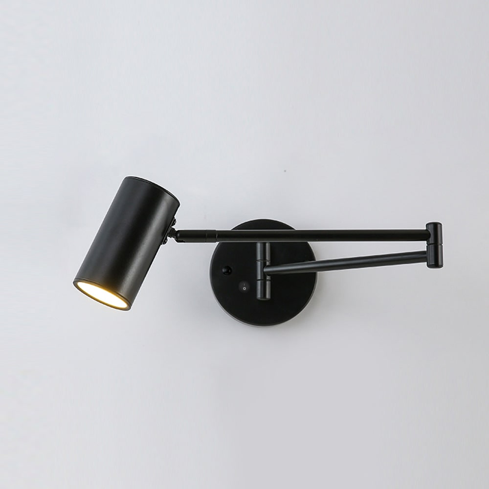 Wall Light Sconce with Adjustable Articulated Arm and Cylindrical Shade Exterior Lantern - Image 40