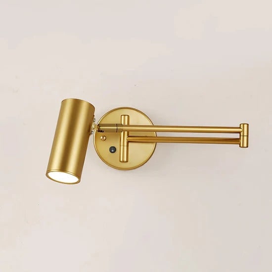 Wall Light Sconce with Adjustable Articulated Arm and Cylindrical Shade Exterior Lantern - Image 42