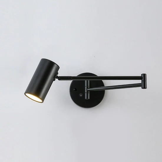 Wall Light Sconce with Adjustable Articulated Arm and Cylindrical Shade Exterior Lantern - Image 43