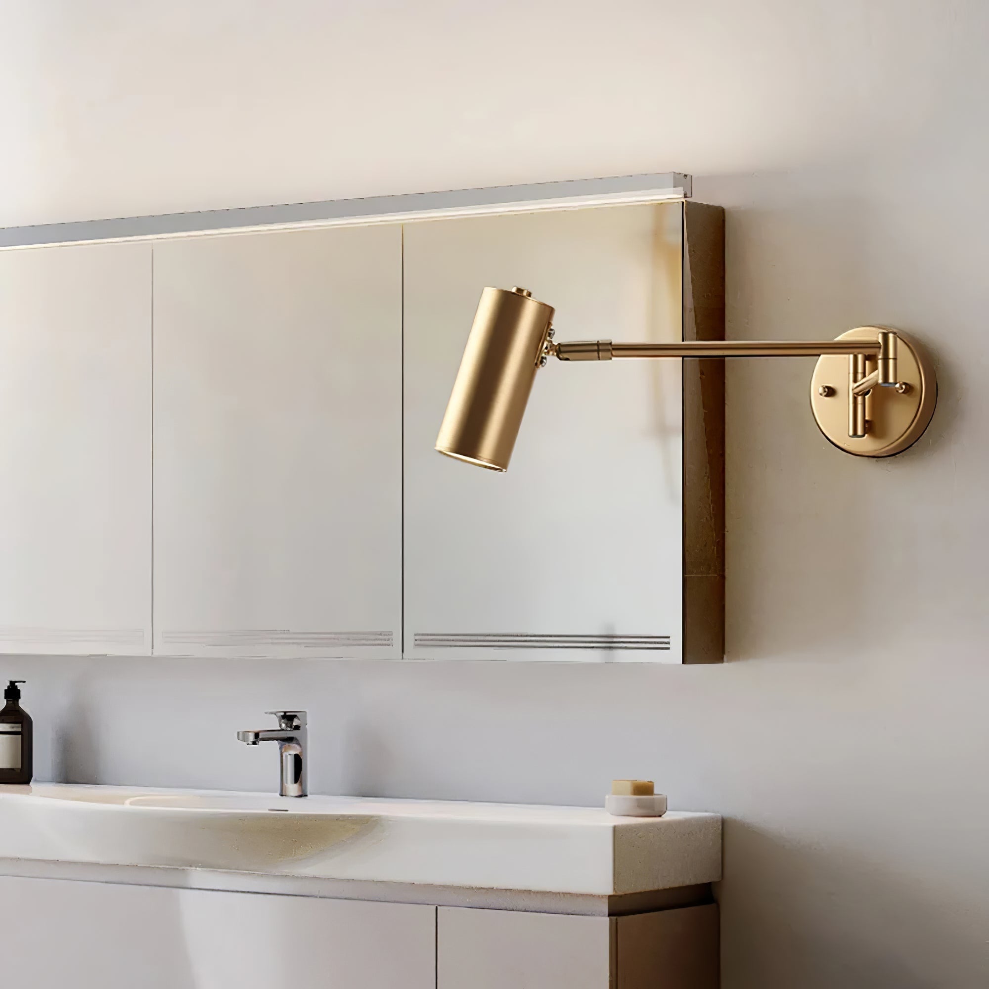Wall Light Sconce with Adjustable Articulated Arm and Cylindrical Shade Exterior Lantern - Image 7