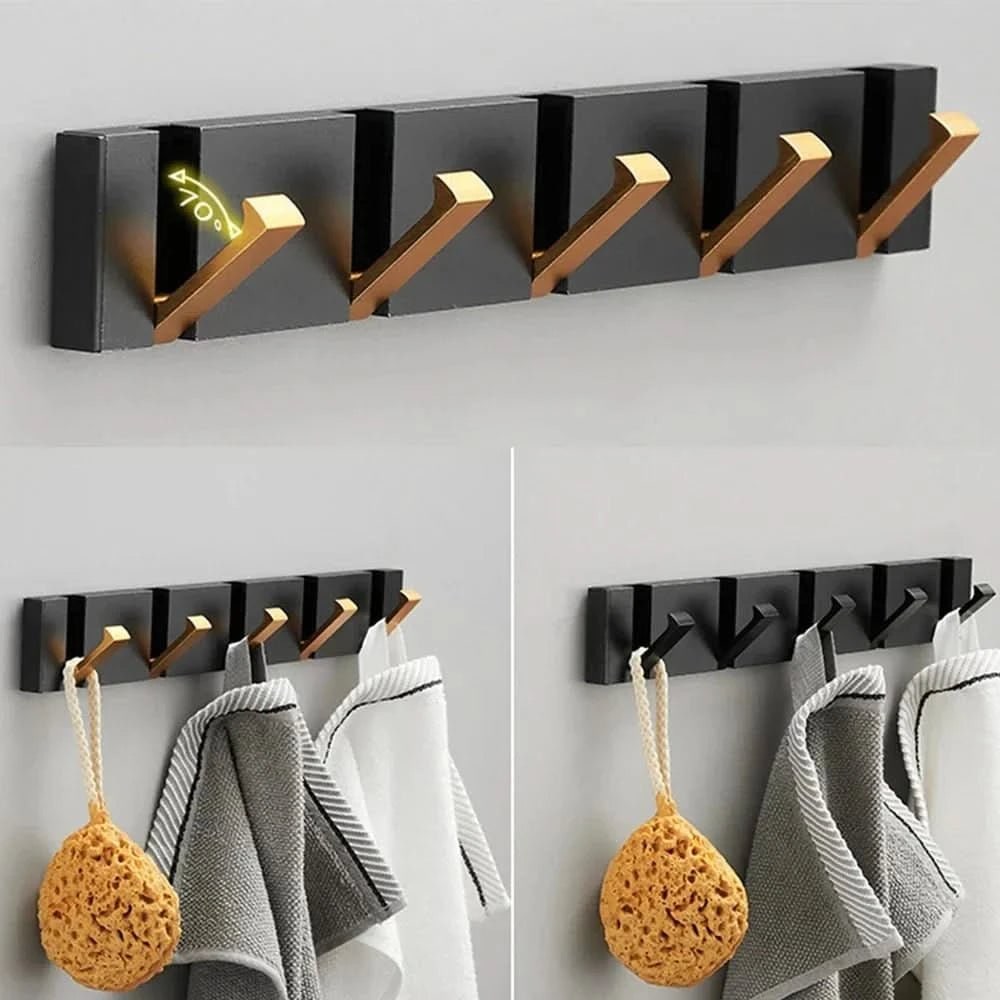 Wall Mounted Coat Rack Hook Folding Retractable Metal Storage - Image 14
