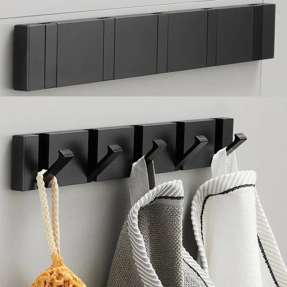 Wall Mounted Coat Rack Hook Folding Retractable Metal Storage - Image 6