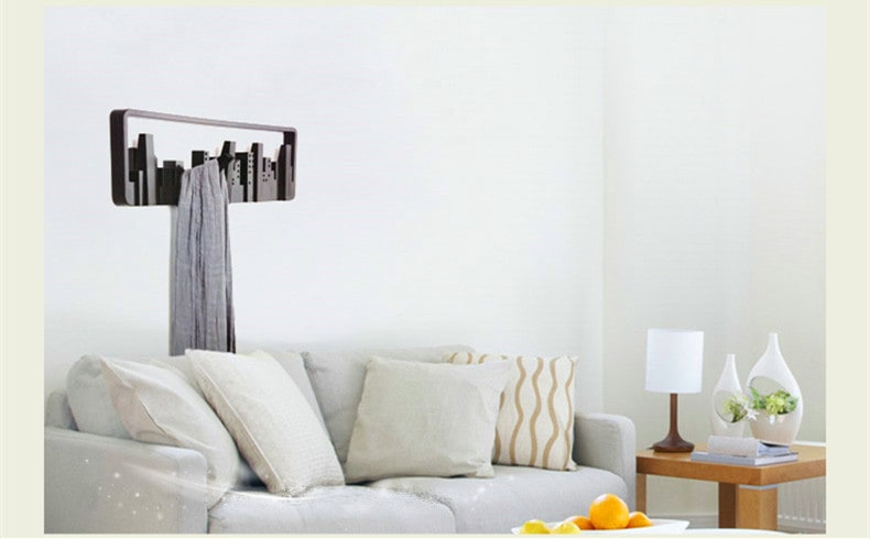 Wall Mounted Coat Rack with Flip Down Skyline Hooks and Foldable Design And Shoe - Image 2
