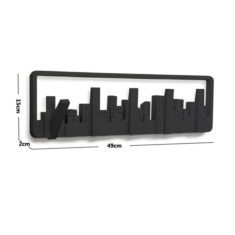 Wall Mounted Coat Rack with Flip Down Skyline Hooks and Foldable Design And Shoe - Image 3