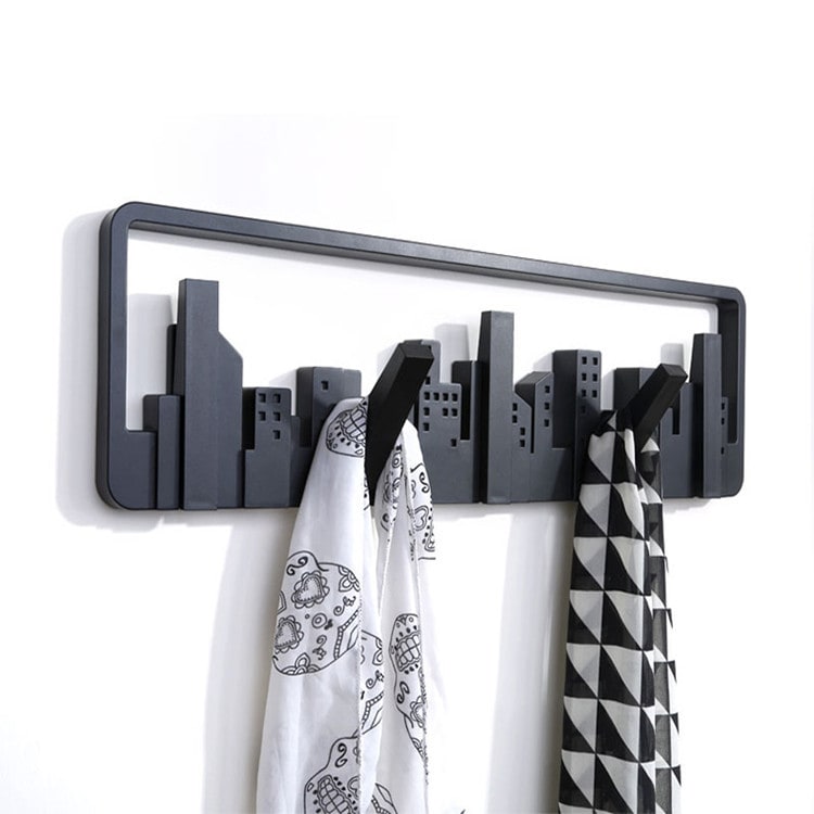 Wall Mounted Coat Rack with Flip Down Skyline Hooks and Foldable Design And Shoe - Image 4