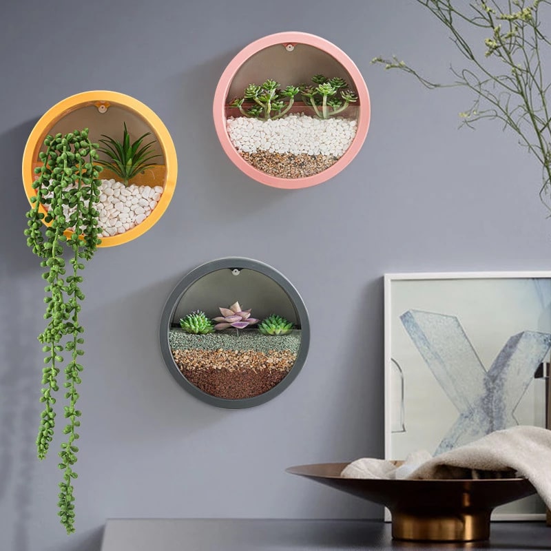Wall Mounted Planter with Hanging and Succulent Plant Holder Pots - Image 14